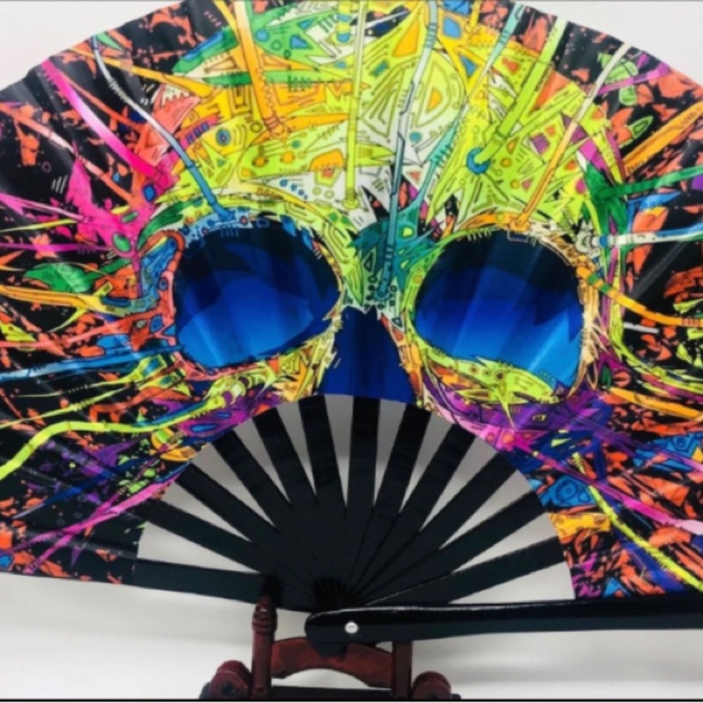 Vibrant Abstract Hand Fan